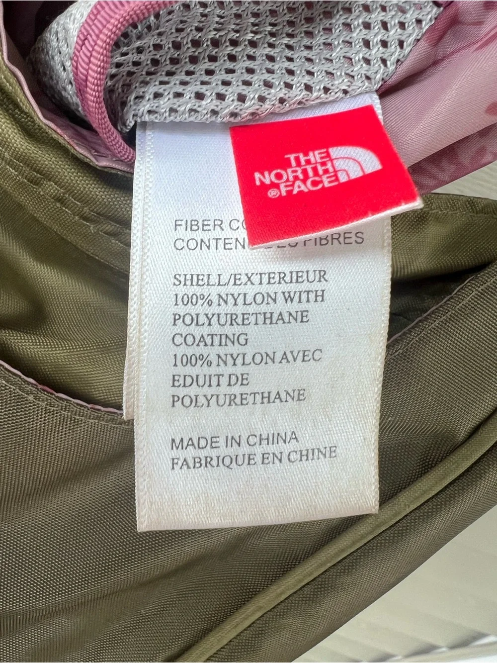 Women’s NorthFace Olive Green Crossbody Bag with Embroidered Detail